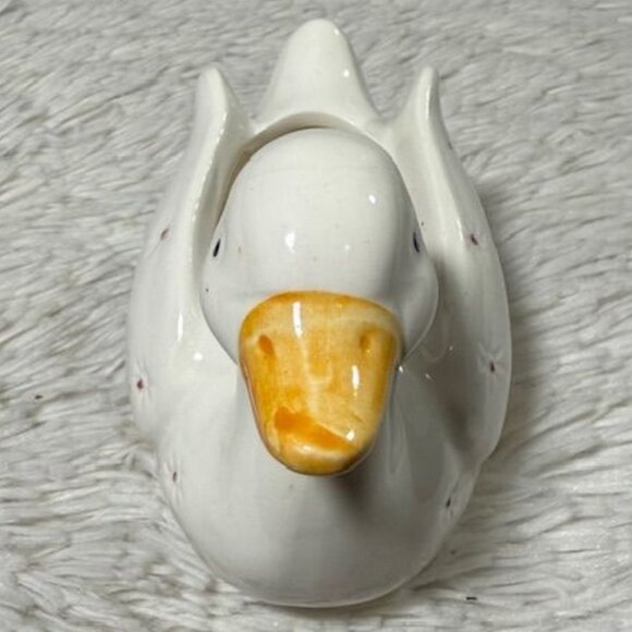 Vintage Ivory Glazed Ceramic Duck Bowl Dish - Picture 7 of 11